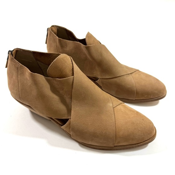 Eileen Fisher Jenkins Leather Bootie Ankle Boot Beige - Picture 1 of 8